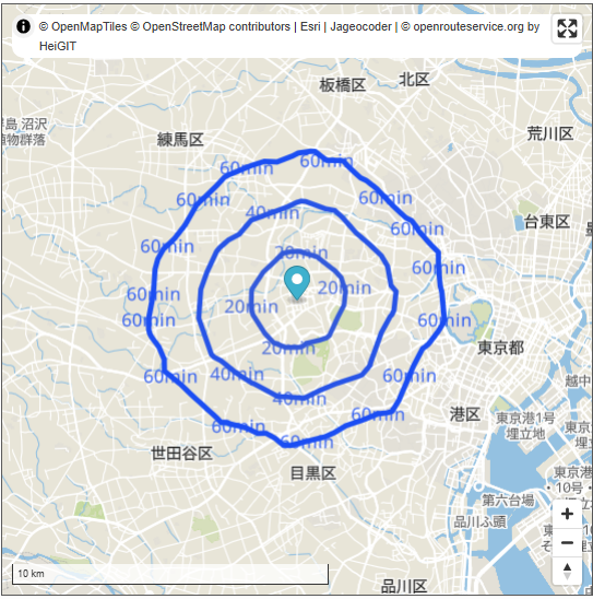 等時間円ツール